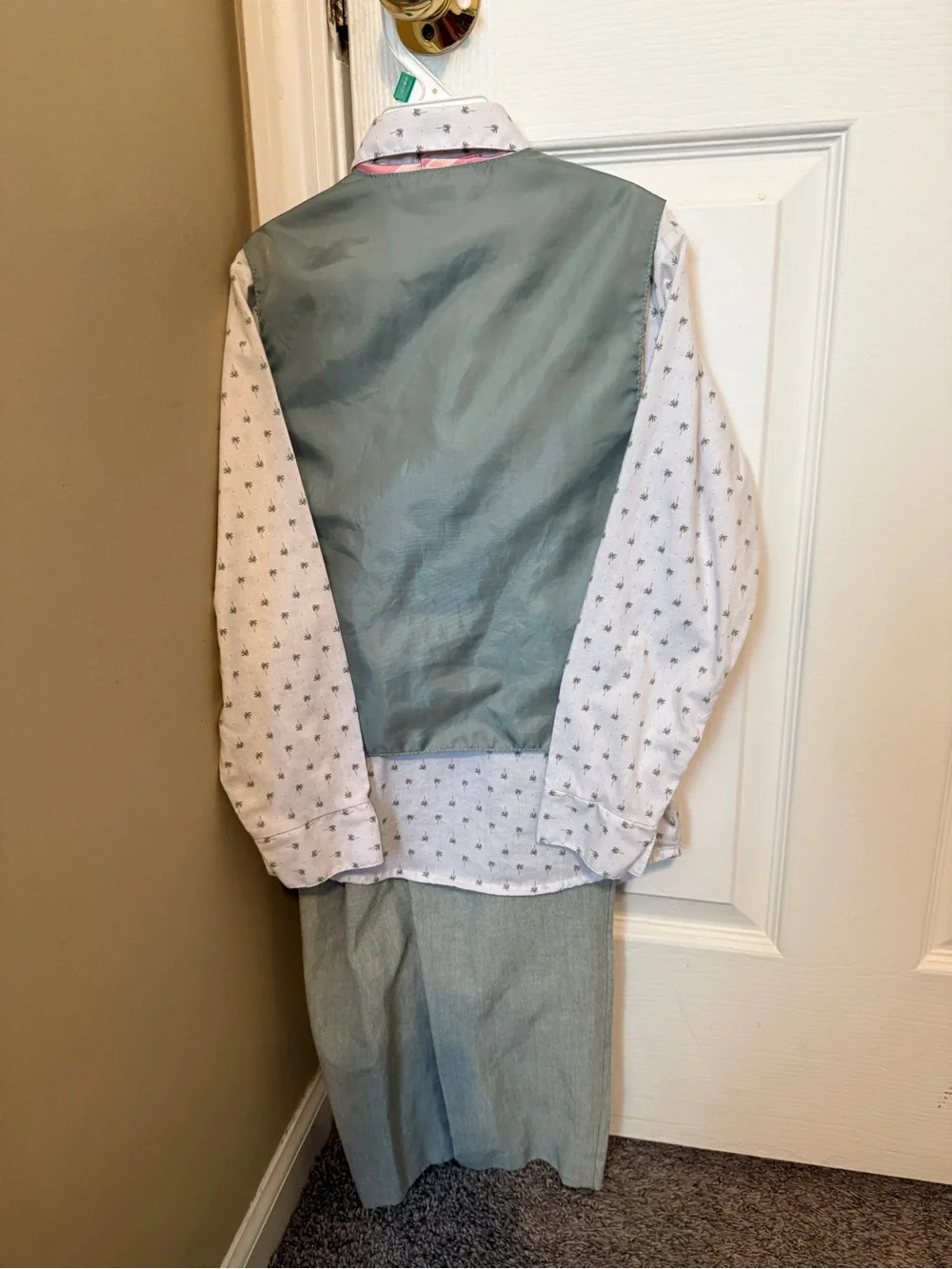 Boys size 7 Nautica sage green formal suit